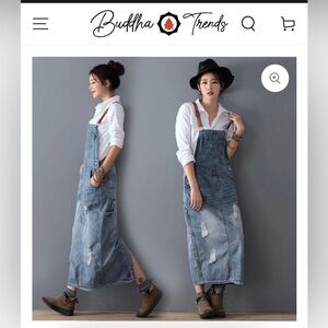 Denim Midi Overall style dress NWT approx size 10